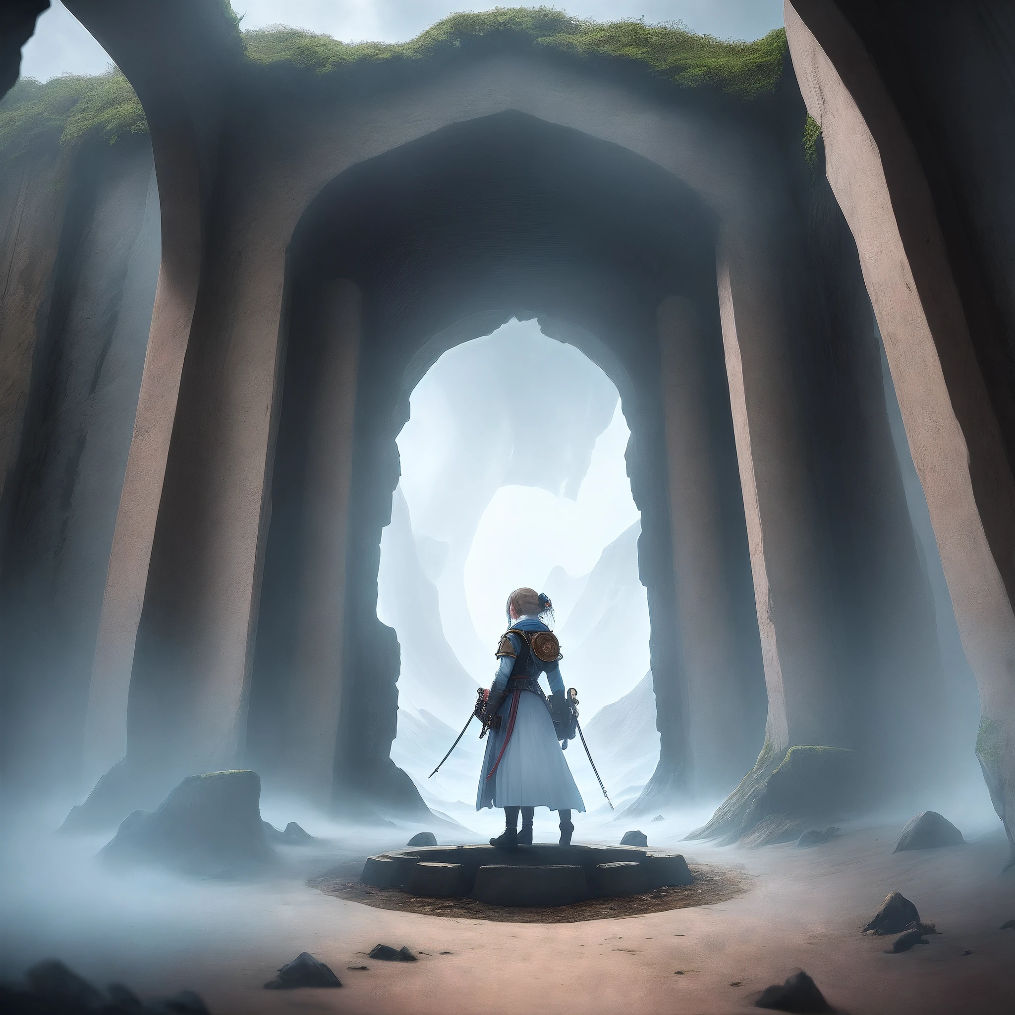 Sophia continued to keep watch over the portal that led them to this hidden realm. She was determined to make sure the passage remained stable, allowing the group to return safely when their mission was complete. Her responsibility as guardian of the portals was essential to the success of the expedition.