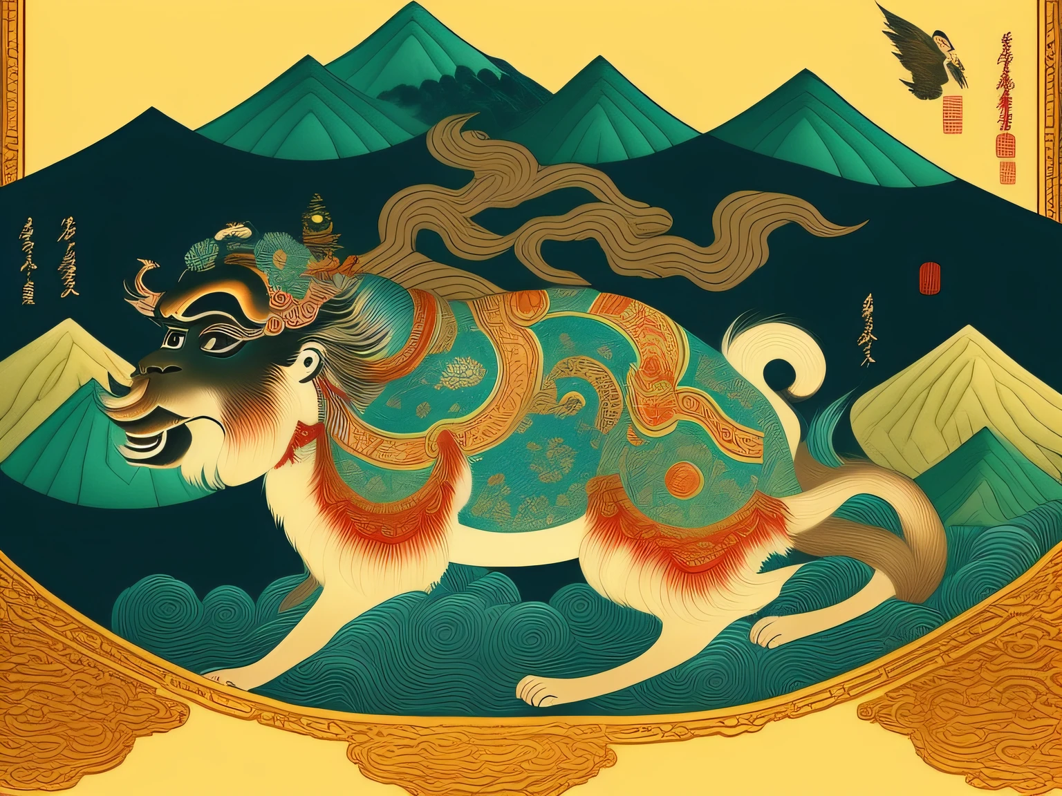 Chinese mythology and stories,Inspired by the classics of the mountains and the sea,A monkey has four ears