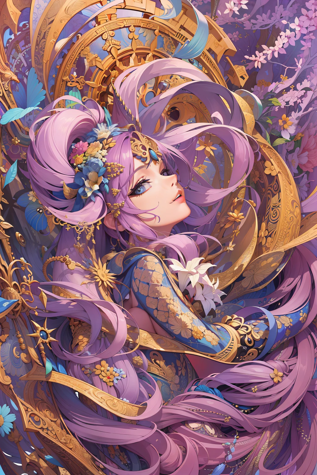 (Masterpiece, Best Quality, Highres:1.4), Detailed, Intricate Details, 4K,
color splashes, line art, art, fibonacci,
