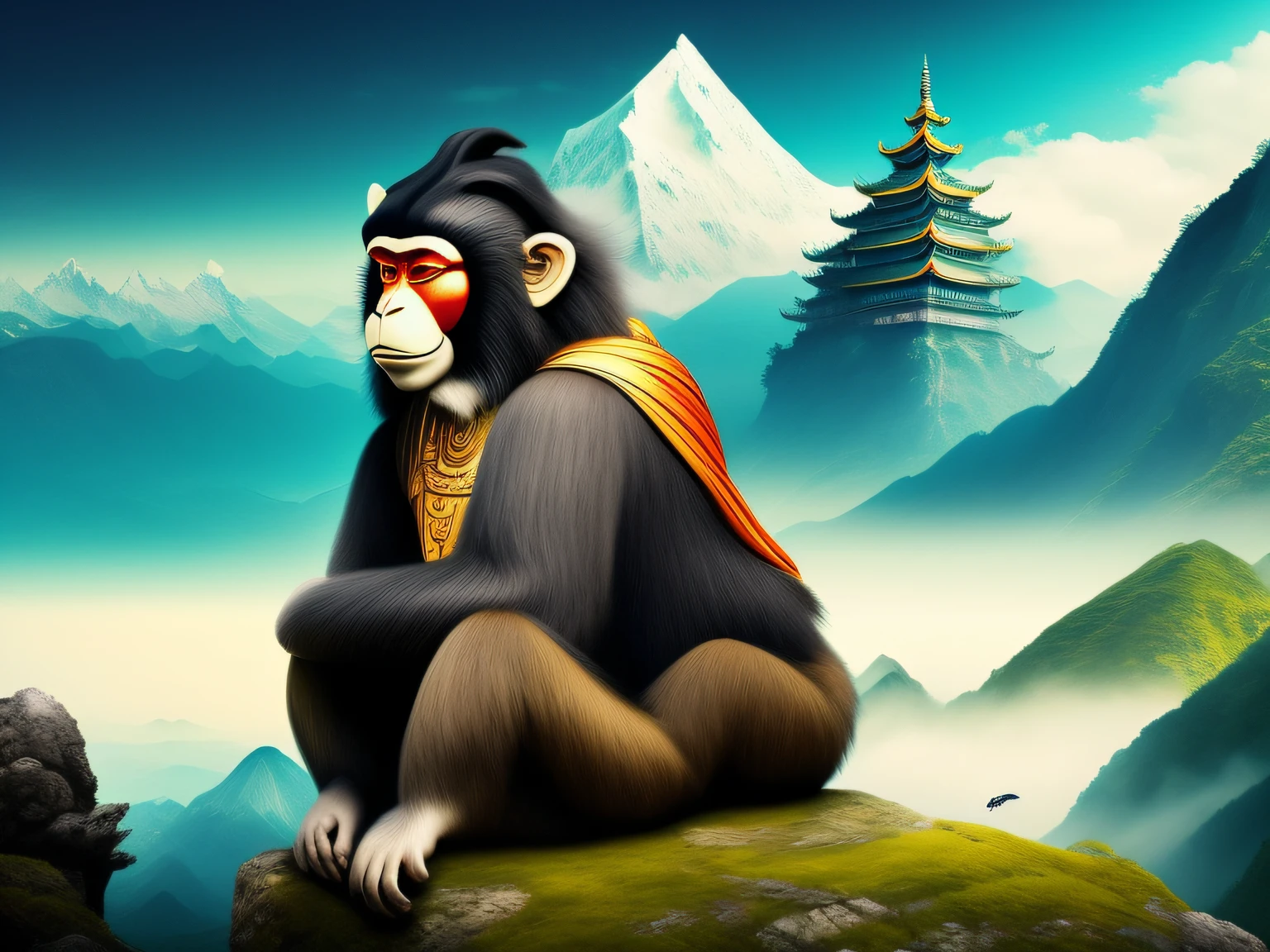 Chinese mythology and stories,Inspired by the classics of the mountains and the sea,A monkey has four ears