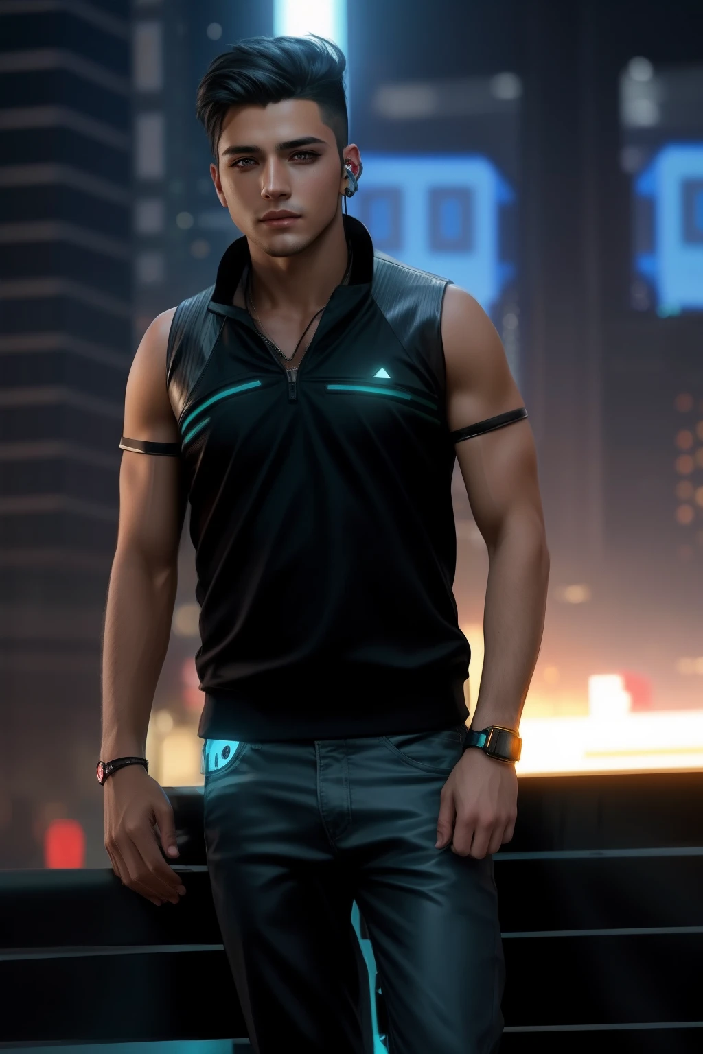 Change background cyberpunk handsome boy, realistic face,8k,ultra realistic,