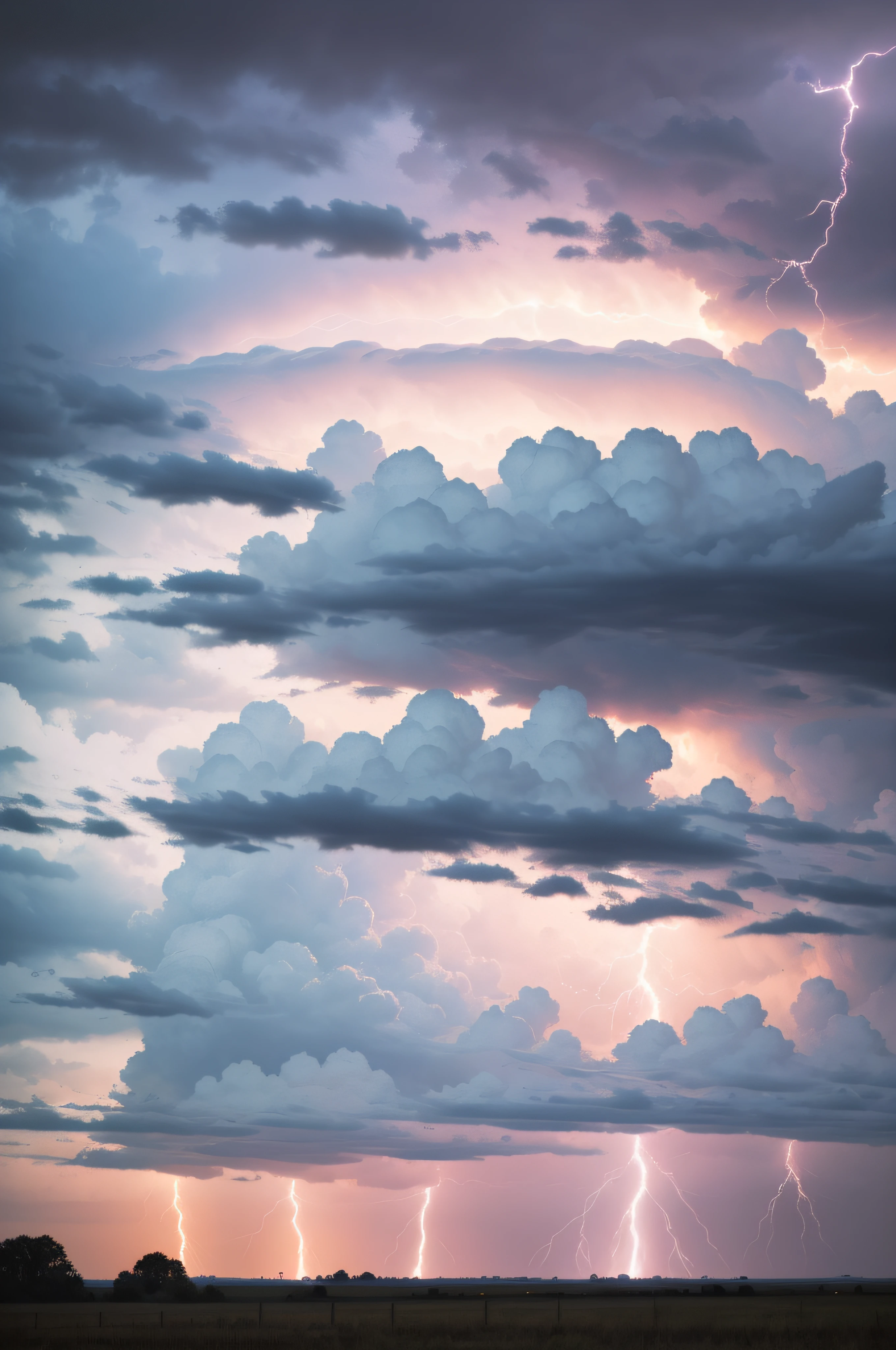 lighting storm, strong clouds