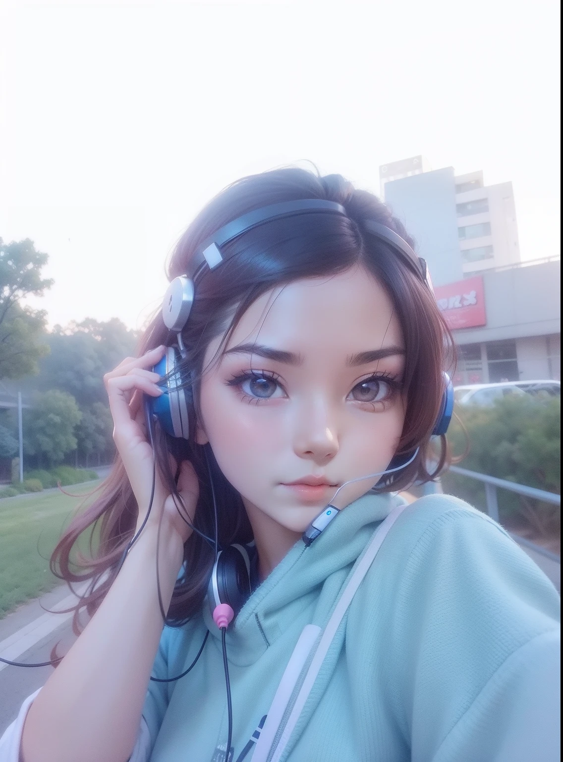 Two-dimensional girl with long hair