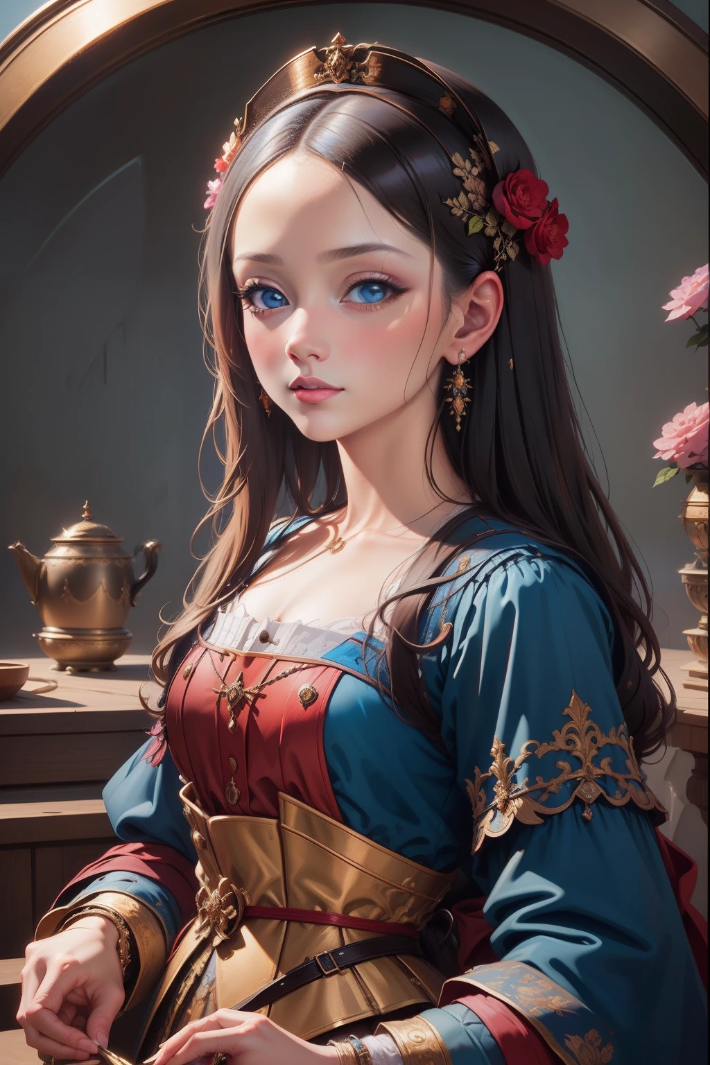 oil painted,monalisa,extreme detailed details,rich details,Extremely realistic
