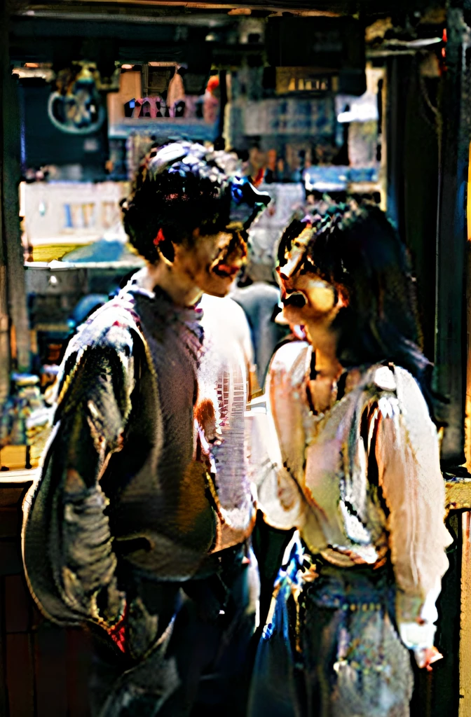 Photorealistic Images prompt structure will be in this format ""John Lloyd Cruz and Bea Alonzo standing at the restaurant door, both dressed in comfortable casual outfits. John Lloyd wears a light blue denim jacket over a white T-shirt, paired with dark jeans. Bea Alonzo sports a relaxed look with a striped oversized shirt and high-waisted jeans. both sharing a hearty laugh, Realistic Photograph, Candid Style, Inspired by Lifestyle Photography, Camera: Full-frame DSLR, Shot: Upper Half Deep, Natural Lighting, High Resolution (4K), Wide Angle Lens""