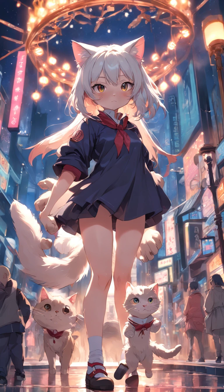 Small anthropomorphic cat, roupas estilizadas