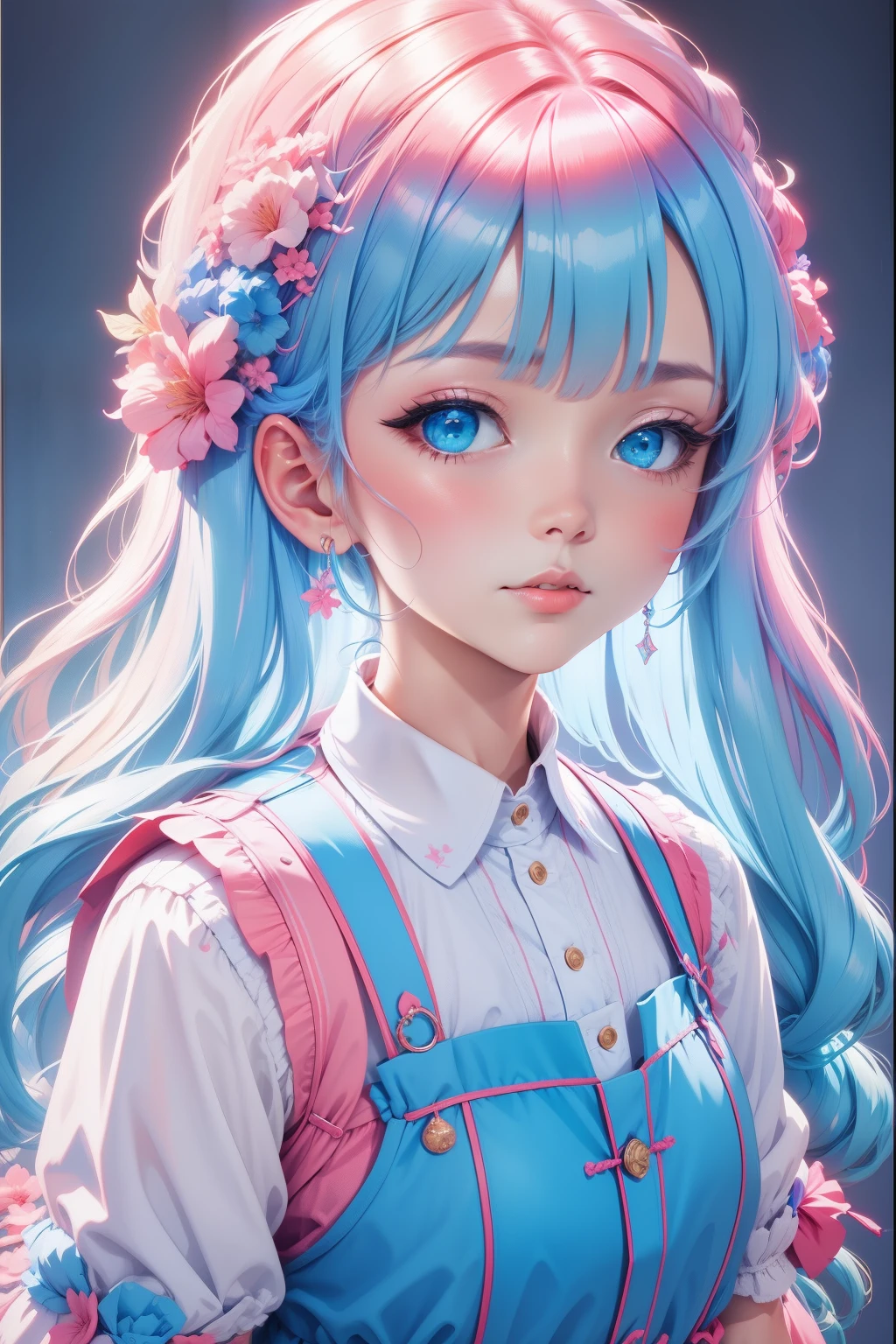 SKY,Rainbowing,rich details,Extremely realistic,blue colors,cyan colors,in pink