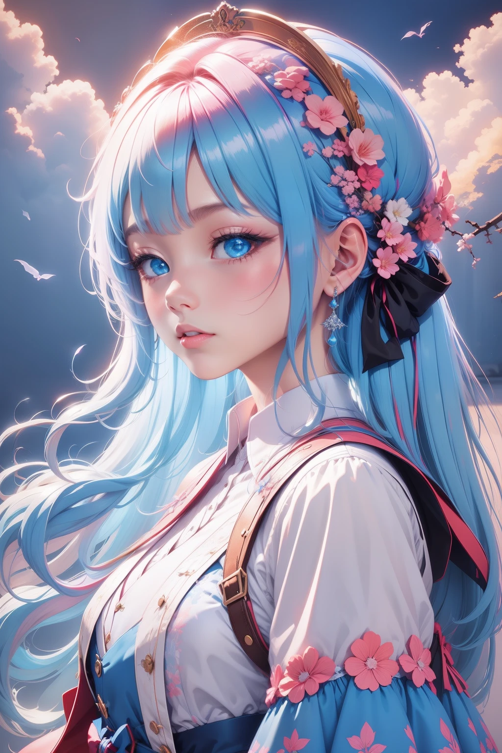 SKY,Rainbowing,rich details,Extremely realistic,white colors,black in color