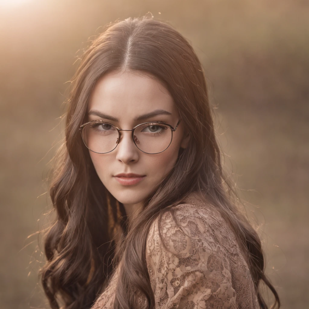a woman with glasses bigger than her head