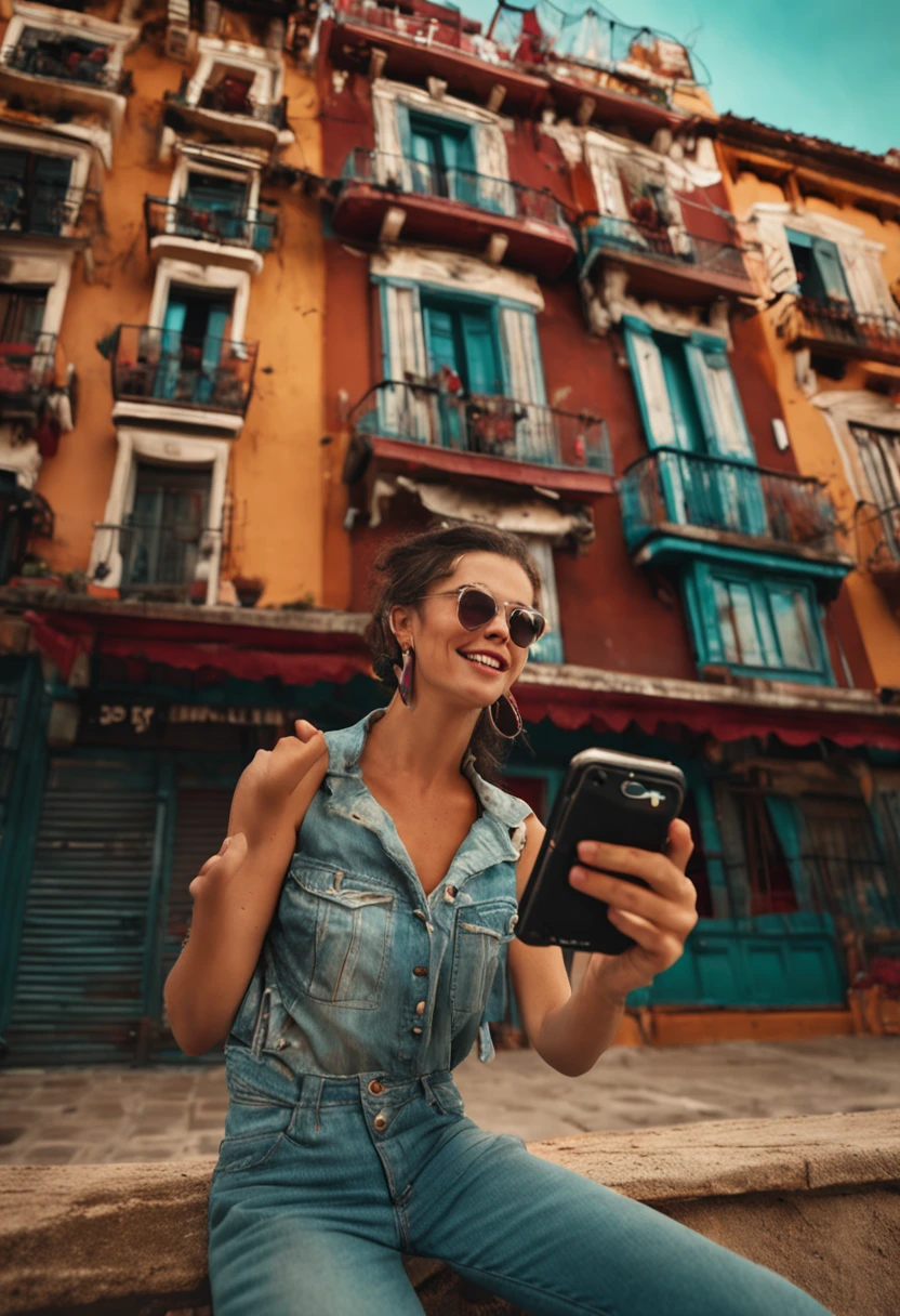Spanish girl taking selfie