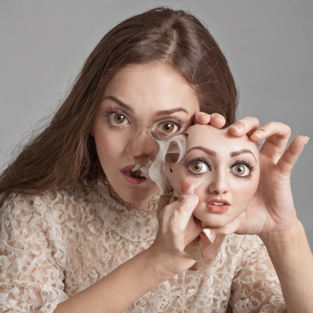 a woman with extremely giant eyes woman face extremely surprised mouth completely open expression extremely shocked on her face hands holding the glasses