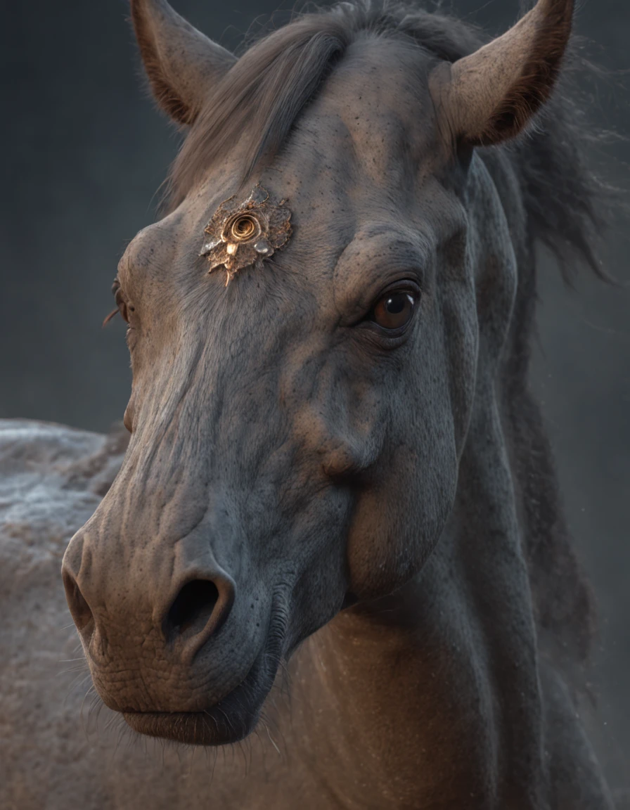 Fierce Trojan Horsesketched by the Universe, lunar solar eclipse, epic, legendary, ultra 8k resolution, sharp focus, photoreal, Ultra Photorealism, (12K Ultra High Definition photo real Octane Render intricate pattern) (sharp focus) (intricate) dramatic lightning and rolling thunders, HDR (High Dynamic Range), ray tracing, nvidia RTX, super resolution, unreal 5, subsurface scattering, PBR texture, post-processing, anisotropic filtering, depth of field, maximum sharpness and sharpness, multi-layer texture, Specular and albedo mapping, surface shading, accurate simulation of light-material interactions, perfect proportions, octane rendering, duo tone lighting, low ISO, white balance, rule of thirds, wide aperture, 8K RAW, high efficiency subpixels, subpixel convolution, light particles, light scattering, Tyndall effect