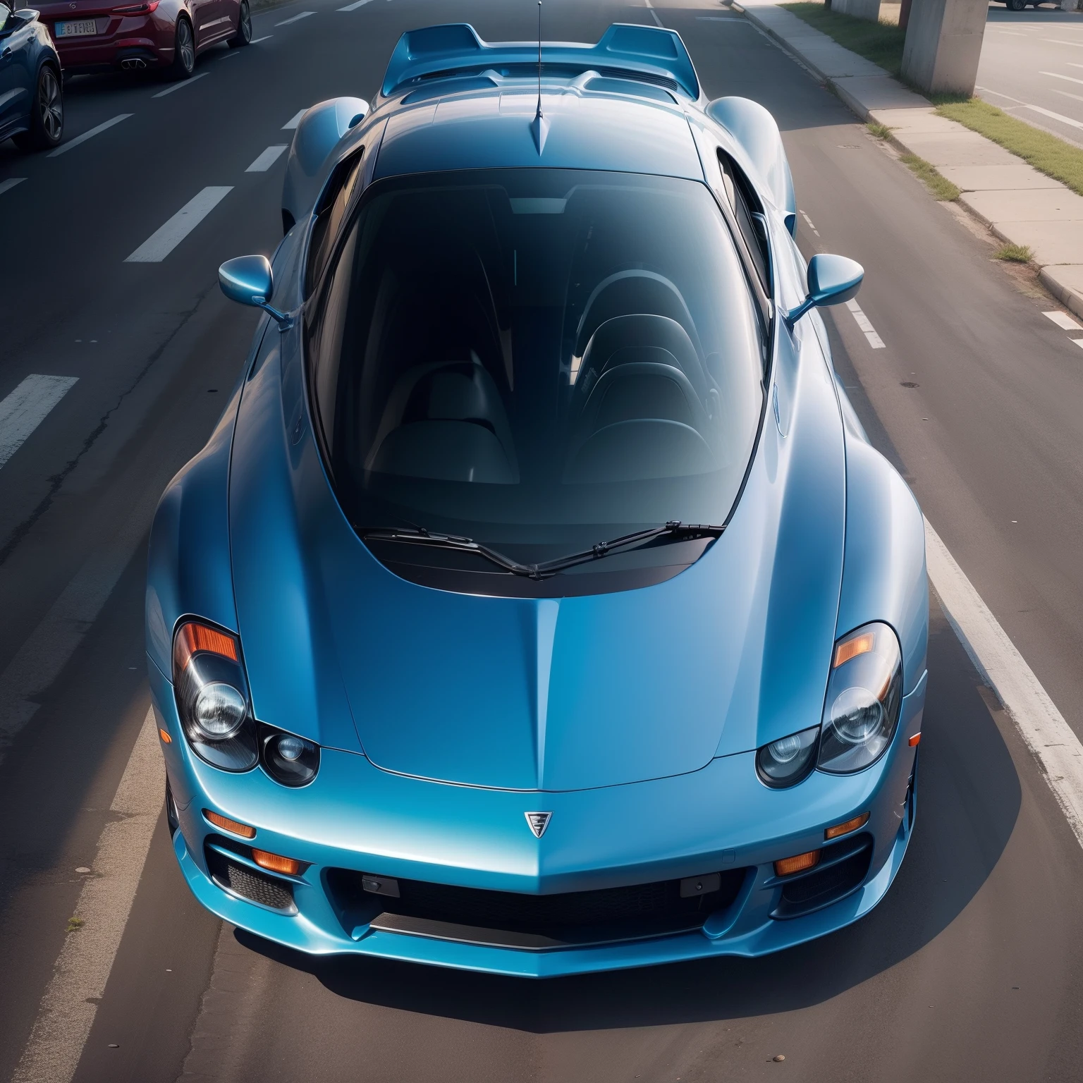 Supera car colour is blue