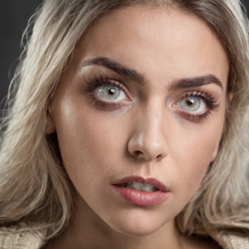 mulher com Olhos enormes, olhos esbugalhados, crazy eyes wide open wide eyes shocked expression on his face