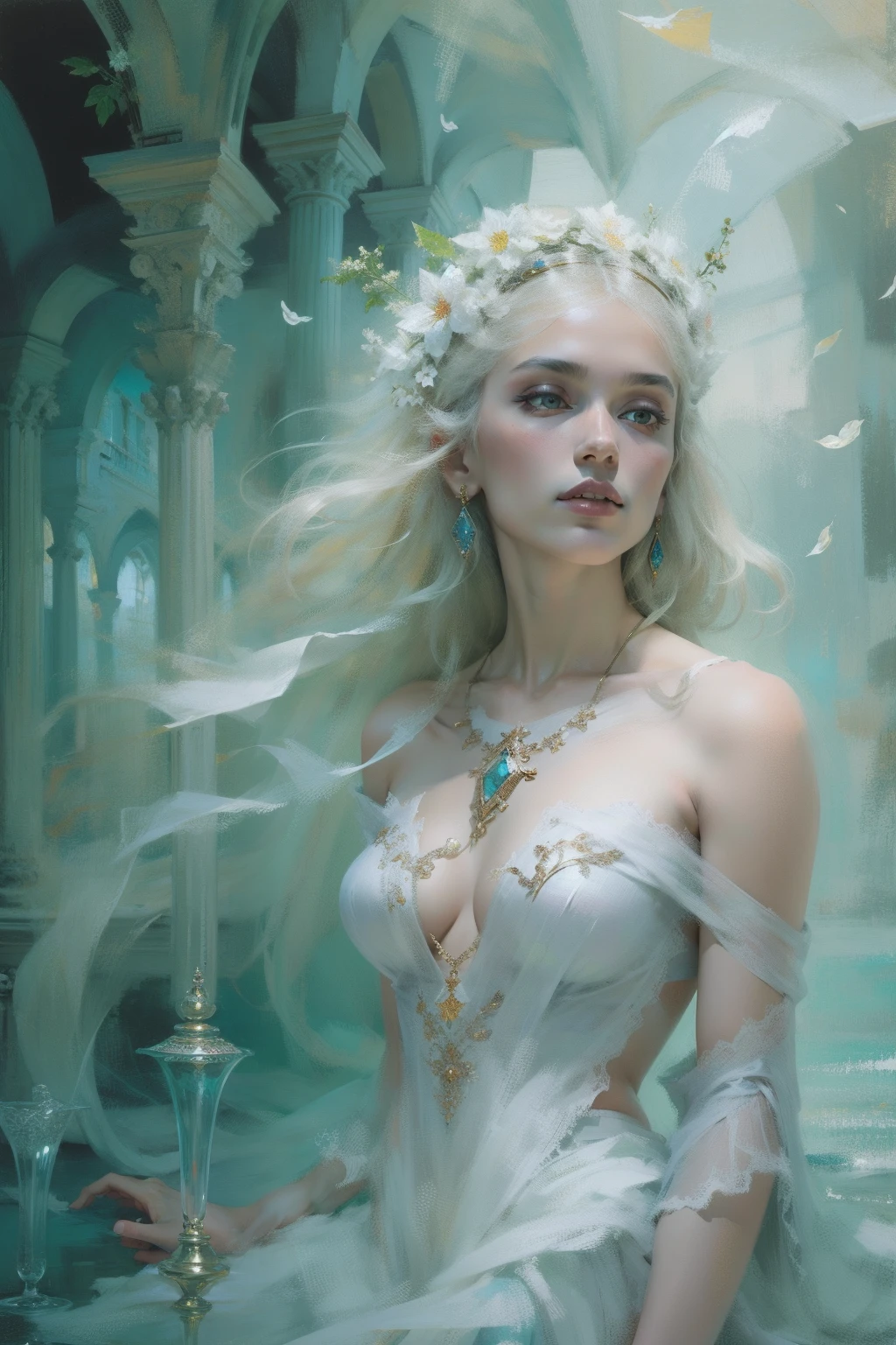 White silk clothes
