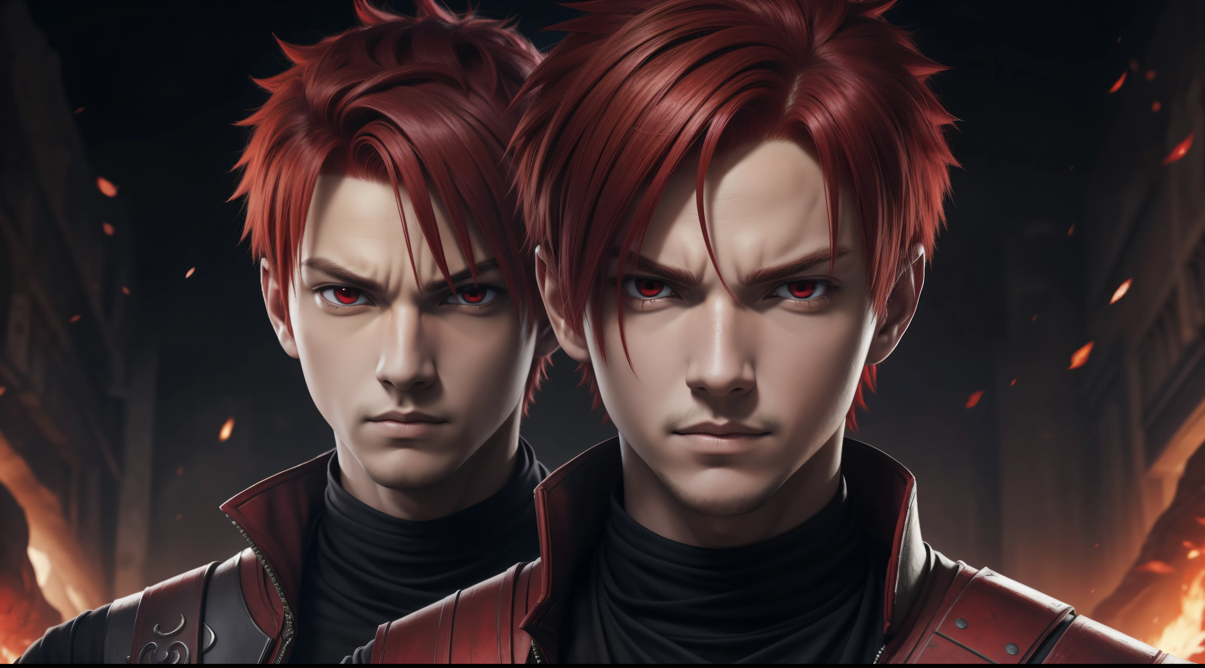Portrait, masterpiece, solo, extremely accurate rendering, amazingly handsome Gaara boy, reliable, savior of the world, simple design, best picture, 8K, light red eyes, plus color with the original demon ninja.