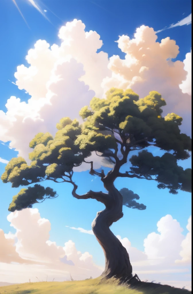 Skysky,Clouds,The tree