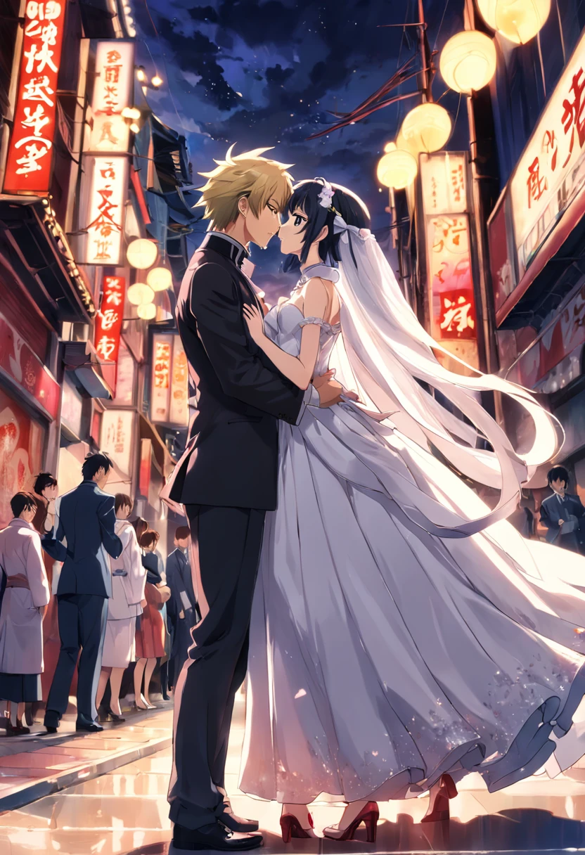 Dating Wars,Tokisaki Crazy Three,wedding gown,first love,Gokawa Shido kisses Tokisaki Madozo
