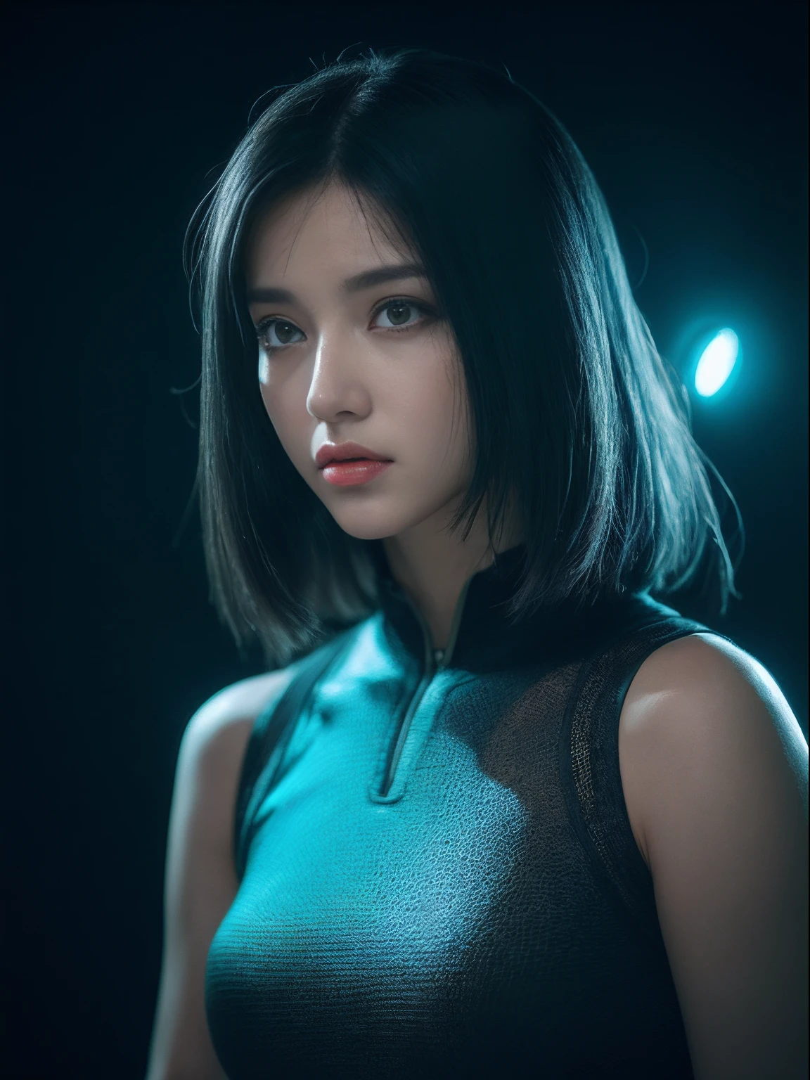 3D, A beautiful cyberpunk female image,hdr（HighDynamicRange）,Ray traching,NVIDIA RTX,Hyper-Resolution,Unreal 5,Subsurface scattering、PBR Texture、post-proces、Anisotropy Filtering、depth of fields、maximum definition and sharpness、Many-Layer Textures、Albedo e mapas Speculares、Surface coloring、Accurate simulation octane rendering of light-material interactions、Two-colored light、largeaperture、Low ISO、White balance、the rule of thirds、8K raw data、blackstockings