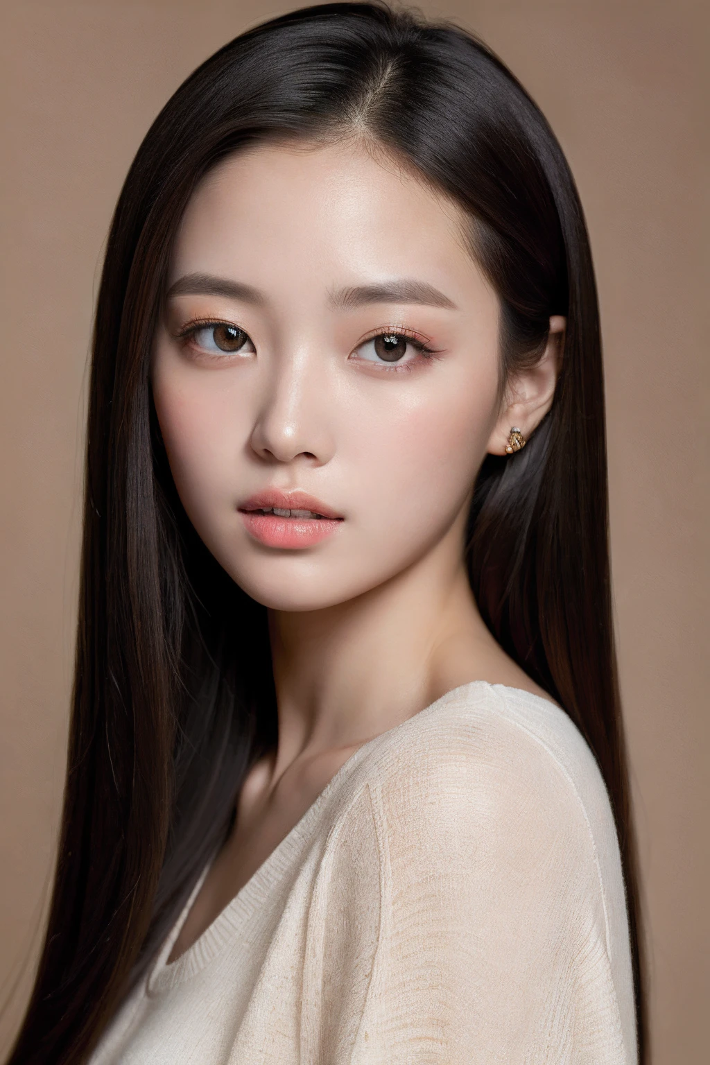 Beautie、One beautiful woman、shinny skin、shiny lip、Electromechanical、near future