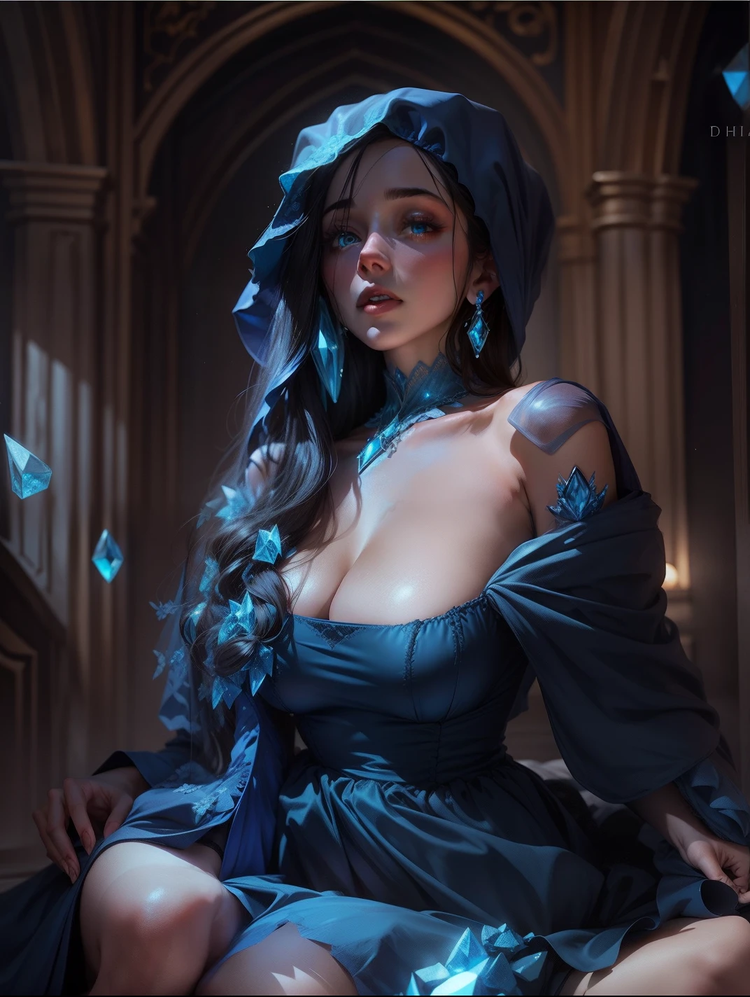 Blue diamond dress