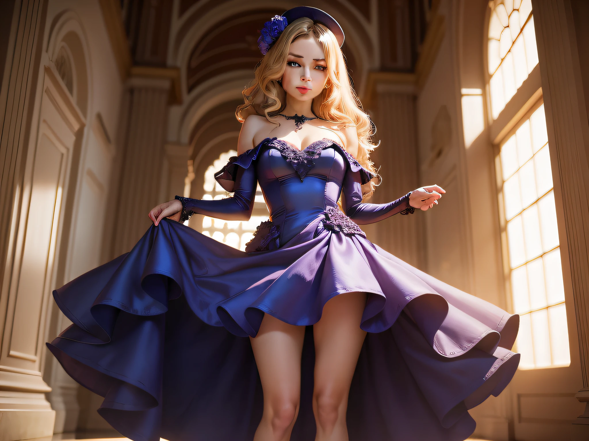 (Best quality,masterpiece,ultra realistic:1.3), (extremely intricate masterful beautiful:1.3), (hyperrealistic photography,photorealistic:1.4),(extremely ultra-detailed),RAW, (natural skin, detailed skin),(skindentation:0.3),(Art Nouveau:1.3),(vivid colors:1.3),(close portrait:1.3),(Beautiful fractal art:1.3),(((photo raw)),),peerlessly beautiful idol, beautiful detailed eyes,showing fashion wear,(see-through_clothing),(very_long_hair),(Elegant posture),shine,glowing,sparkling, film grain texture,analog photography aesthetic,dynamic composition,beautiful spirals,energy coalescing and vibrating,(dynamic angle,dynamic pose),(whole_body:1.3),(lie_down:1),
[fashion-forward outfit],[modern city style],[timeless elegance],
gothic_lolita,wearing see-through (gothic outfit:1),
(female young adult, voluptuous, berber, light blue eyes,  snub nose, protruding chin,       jaw, indigo space buns hair, puzzlement wearing  tiered maxi dress, fleur-de-lis    felt    cadmium purple front-tie bralette,   , leggy pose, legs extended, emphasizing length and allure, silhouettes, characters outlined against a bright background, evoking intimacy without explicit details, a joyful birthday party, with colorful decorations and laughter in the air, research facilities, plywood,rammed earth, Glow-in-the-Dark Plants, bollard lights),(slim full body clothing,  lace,  Starfall Cladding, Rolled Sleeves, Mini Length, high waist, a-line skirt, Cargo Pockets,),(scintillating resplendent alexandrite, glassy, rhodium-plated, prolonged lifespan, enhancement, extraordinary, high fashion, gothic revival, healing and wellness),( enchanted forest waterfront promenade,whispering breeze,bat colony,aurora),(phthalocyanine blue pneumatic kinetic),(neoarcade haven,  vinyl siding, Glow-in-the-Dark Plants, bollard lights),
(gold),(silver),colorful aura,diamond,platinum, luxury,charming,alluring,seductive,erotic,enchanting,cleavage,exposed,panties,
SimplePositiveXLv2