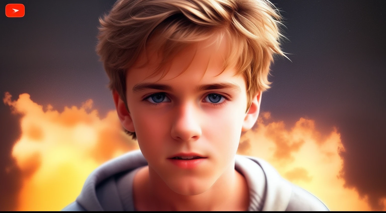 change this image by changing the boy's face by mixing the images with an old person