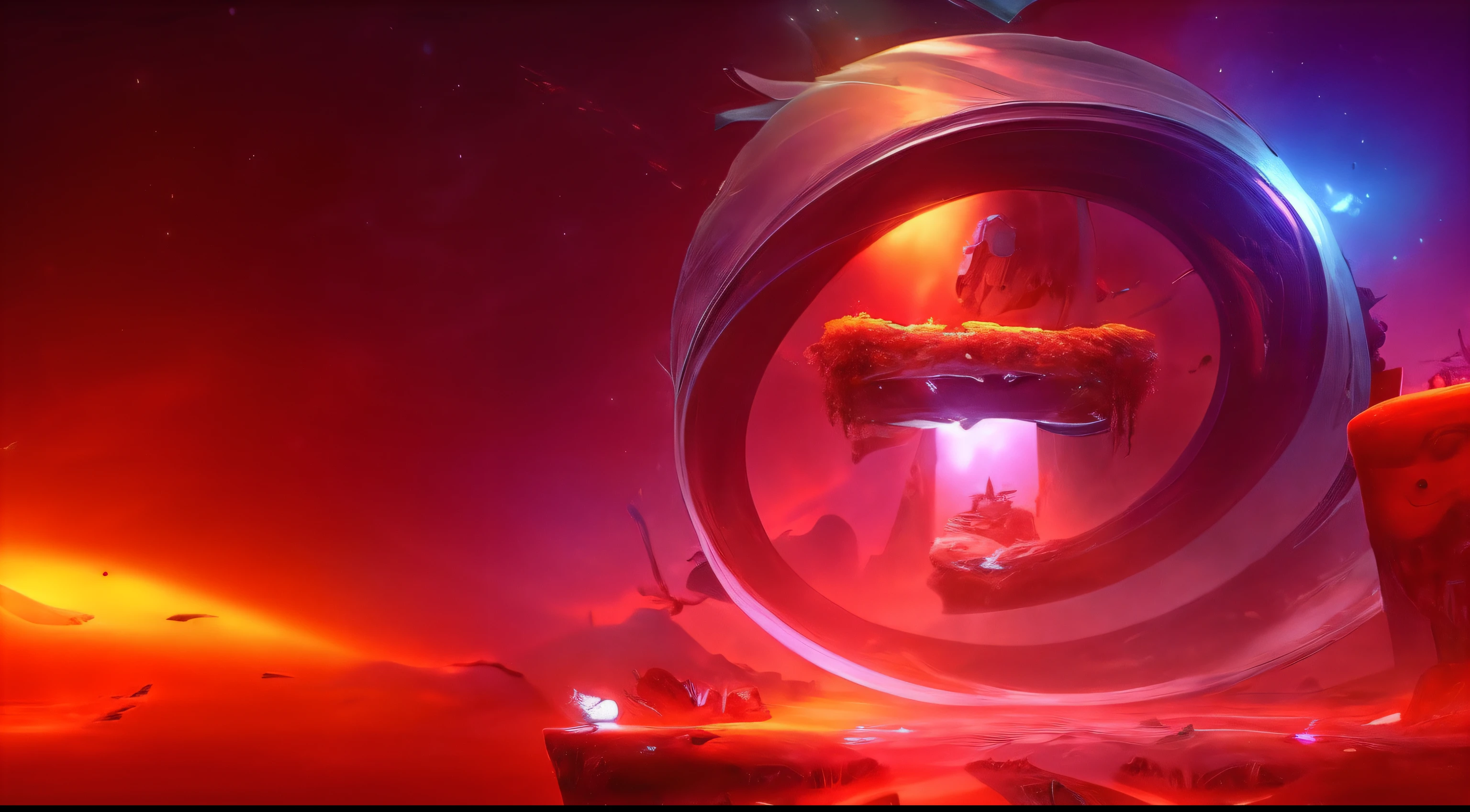 There is a picture of a futuristic artwork with a circular object, twinmotion render, Ori and the blind, Valve official announcement, valve promotional splash art, Ori, best on adobe stock, Trends in Unreal Engine, Unreal Engine", Unreal Engine", stunning visuals with rtx on, PC Wallpapers, unreal engine 5”, notext, official render, nvidia promotional image