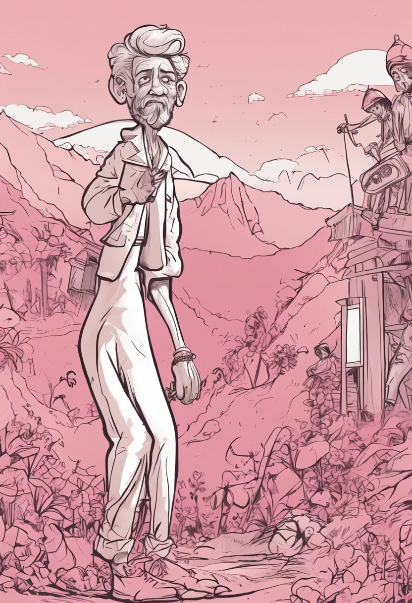 coelhinha rosa desenho animado, various poses and expressions, fundo branco, book illustration style