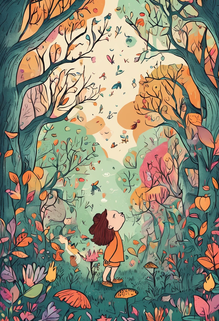 Era uma vez, in a magical forest called the Forest of Dreams, where the trees were tall and full of life, and the streams murmured soft songs. There lived a curious little bunny named Lila and her best friend, Pingo, um passarinho colorido.