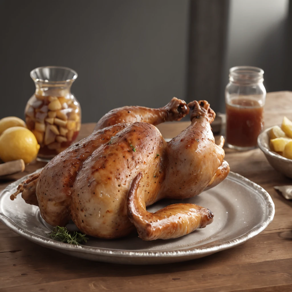 3D rendering:1.3) de (Realistic:1.3) Foto de arte mais bonita do mundo, Features grilled chicken with potatoes, 8k unidade render, prato detalhado, (vibrante, fotogrdeia realista, Realistic, Dramatic, Escuro, foco nítido, 8k), (intrincado:1.4), decadente, (altamente detalhado:1.4), pintura digital, rendering by octane, art stations, Conceito-Arte, liso, foco nítido, illustration, germe da arte, (Loish:0.23), (global ilumination, studiolight, Light Volumetric)