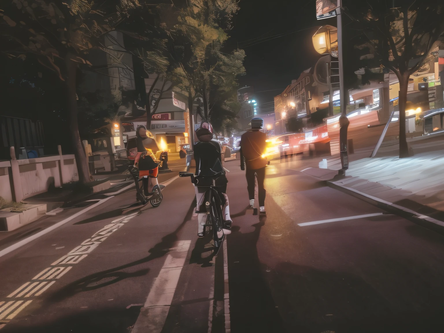 People ride their bikes on the streets of the city at night in heavy traffic, 2 4 mm ISO 8 0 0, in city street at night, people at night, people in street, 8K 50mm ISO 10, in a street at night, In the middle of the city, during night, In the middle of the street, night photo