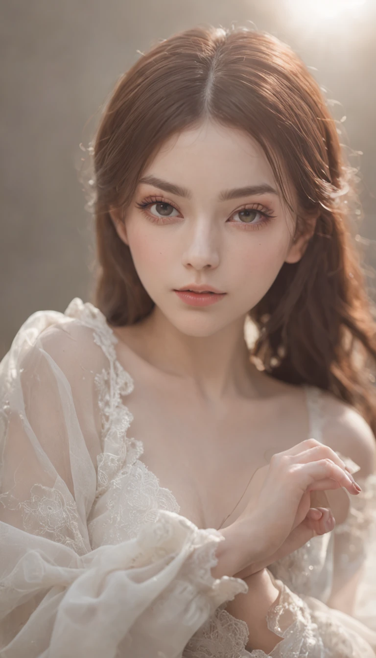 NSFW, 1girl, sorceress, scales, white shirt, Full-size body, Original character, voluminous lighting, best shadows, Shallow depth of field, Stunningly Beautiful Girl, Miniature, Delicate Beautiful Attractive Face