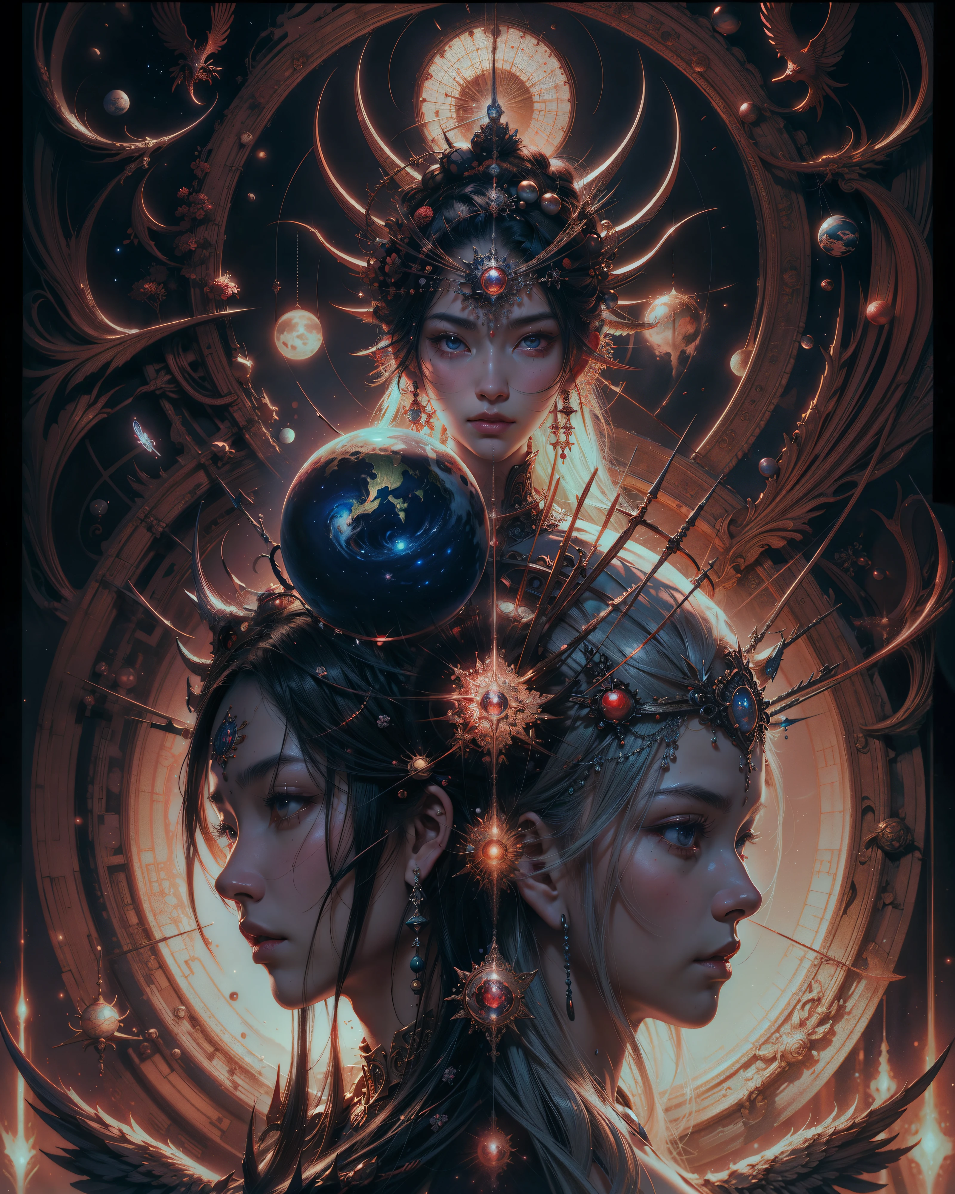 god creating the universe, part by takato yamamoto, part by alex gray, ross tran, james jean, ultra realistic, octane render, highly detailed, 8 k, trending on artstation, cosmic, symmetry, masterpiece