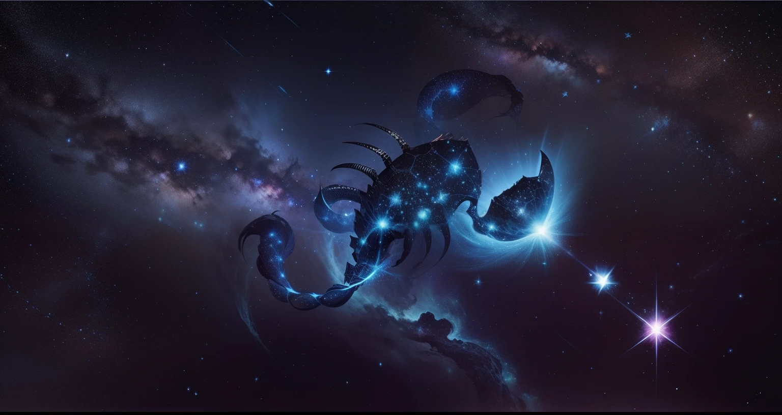 Scorpio constellation in the starry sky，Scorpio zodiac symbol，beautiful appearance，Zodiac signs，