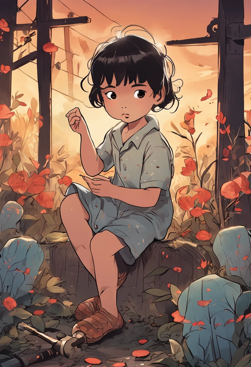 grave of the fireflies from cute playing alone in weakness and show her chest bone