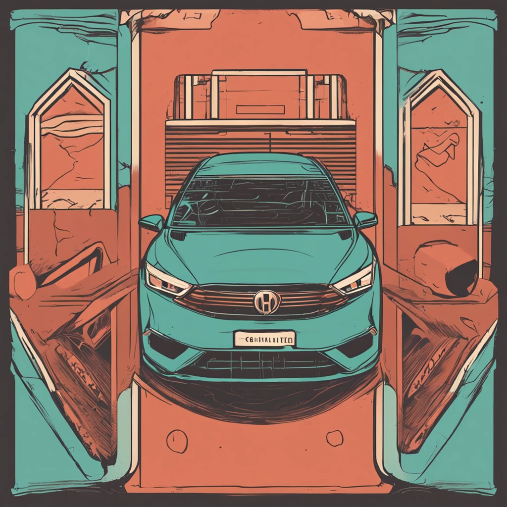 Una pegatina minimalista con el logotipo del coche