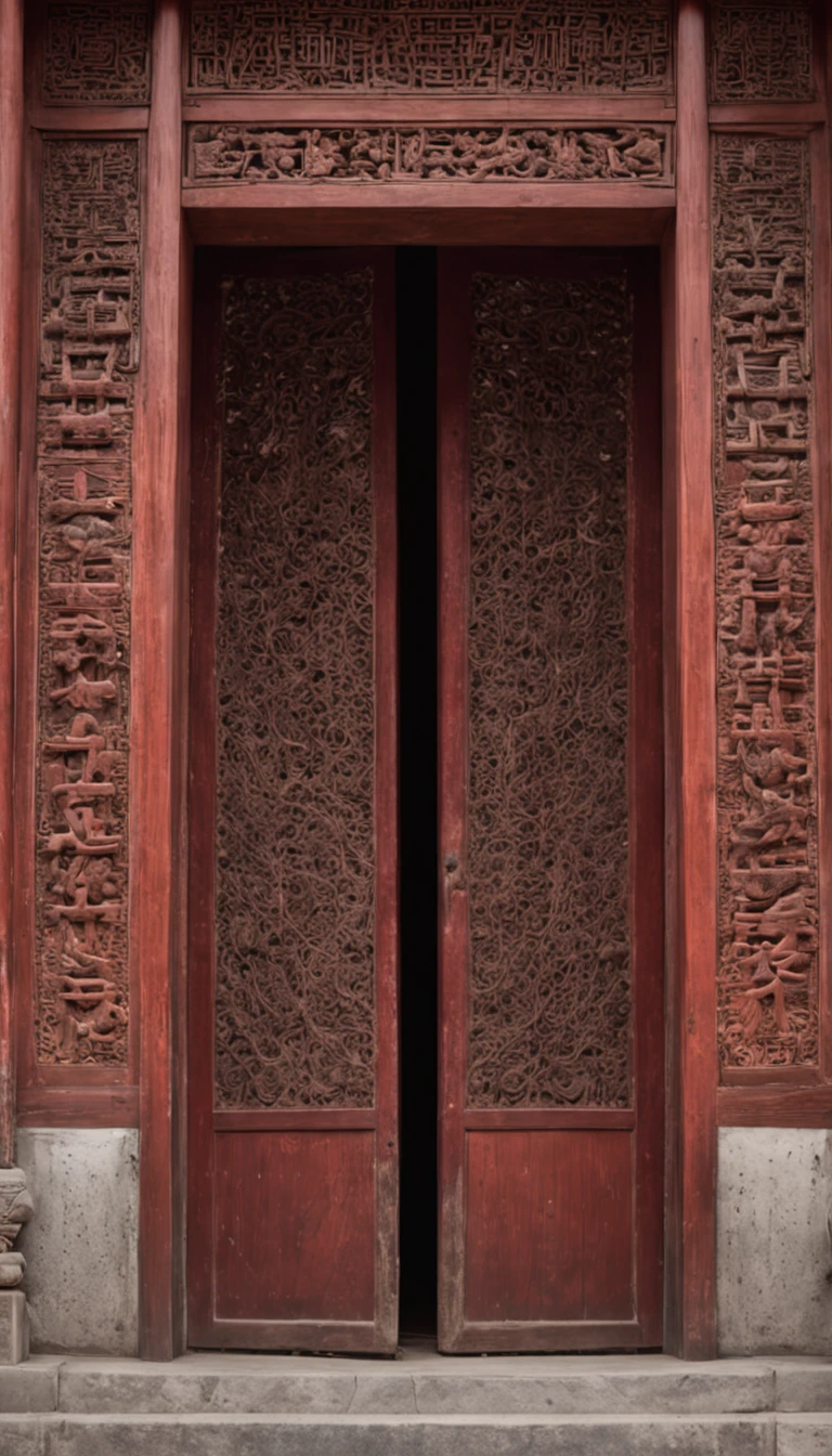 Open doors,A big door,In-door perspective,Ancient Chinese doors and windows