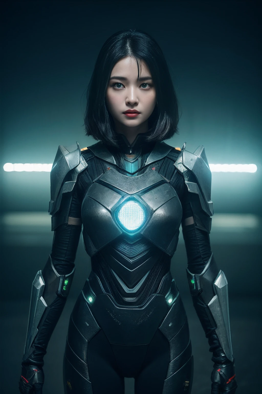 3D, A beautiful cyberpunk female image,Exoskeleton Mecha,hdr(HighDynamicRange),Ray traching,NVIDIA RTX,Hyper-Resolution,Unreal 5,Subsurface scattering、PBR Texture、post-proces、Anisotropy Filtering、depth of fields、maximum definition and sharpness、Many-Layer Textures、Albedo e mapas Speculares、Surface coloring、Accurate simulation octane rendering of light-material interactions、Two-colored light、largeaperture、Low ISO、White balance、the rule of thirds、8K raw data、blackstockings