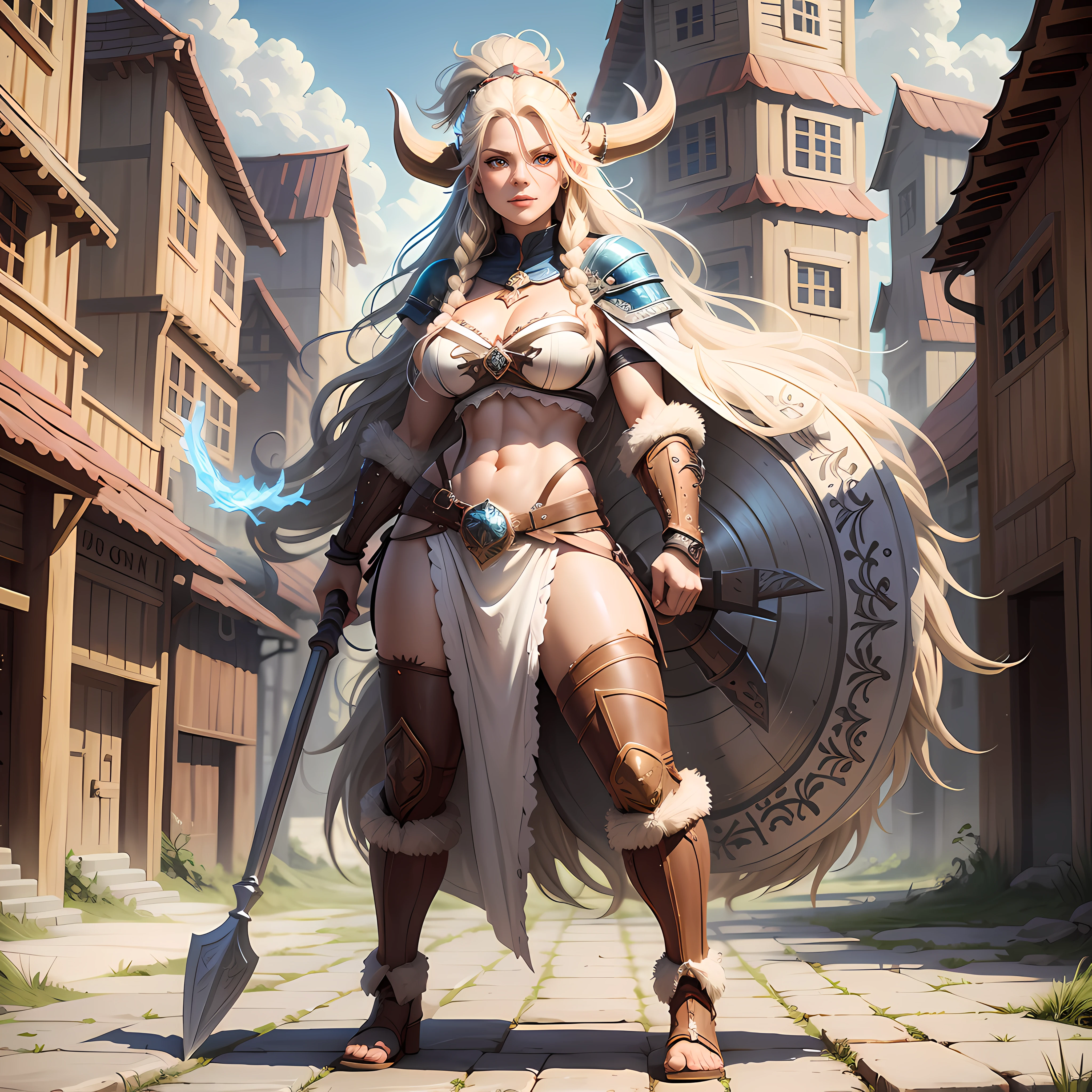 (Masterpiece: 2), (very detailed: 2), (beautiful: 2), nordic woman, matching skin tone, slight smirk, orange eyes,