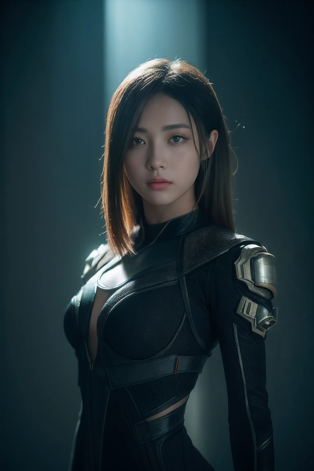 3D, A beautiful cyberpunk female image,battledress，hdr（HighDynamicRange）,Ray traching,NVIDIA RTX,Hyper-Resolution,Unreal 5,Subsurface scattering、PBR Texture、post-proces、Anisotropy Filtering、depth of fields、maximum definition and sharpness、Many-Layer Textures、Albedo e mapas Speculares、Surface coloring、Accurate simulation octane rendering of light-material interactions、Two-colored light、largeaperture、Low ISO、White balance、the rule of thirds、8K raw data、blackstockings