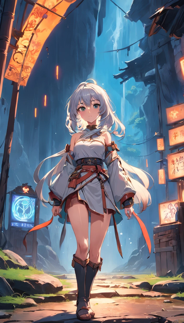 Create character drawings that fit your game,Character standing drawing,femele,prette,Lingli,Raised sexy,adventurer,Lovely