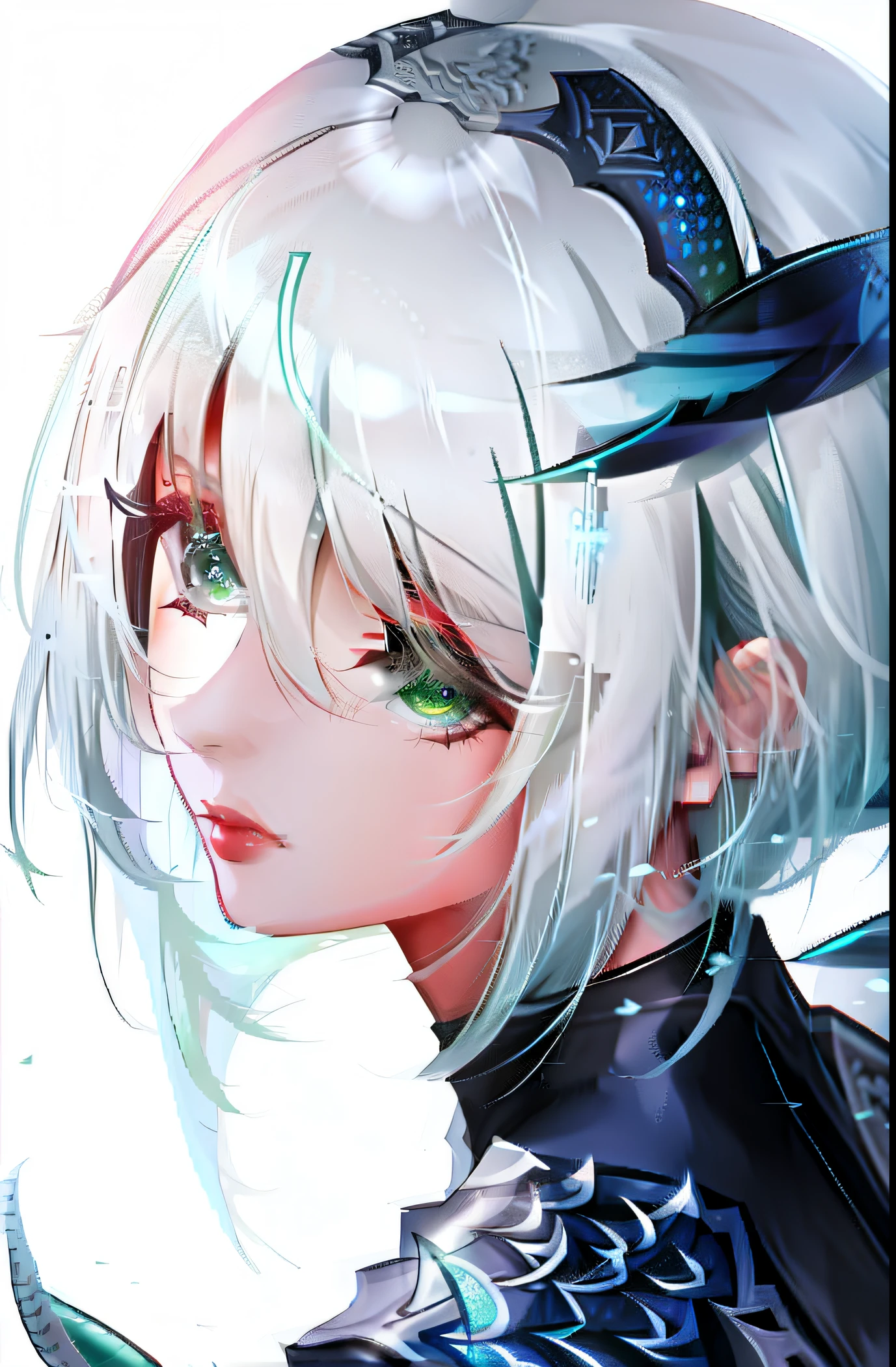 Nier Yorha Type 2B automata, dragon skin, olhos verdes, mulher solo, Dress with scales