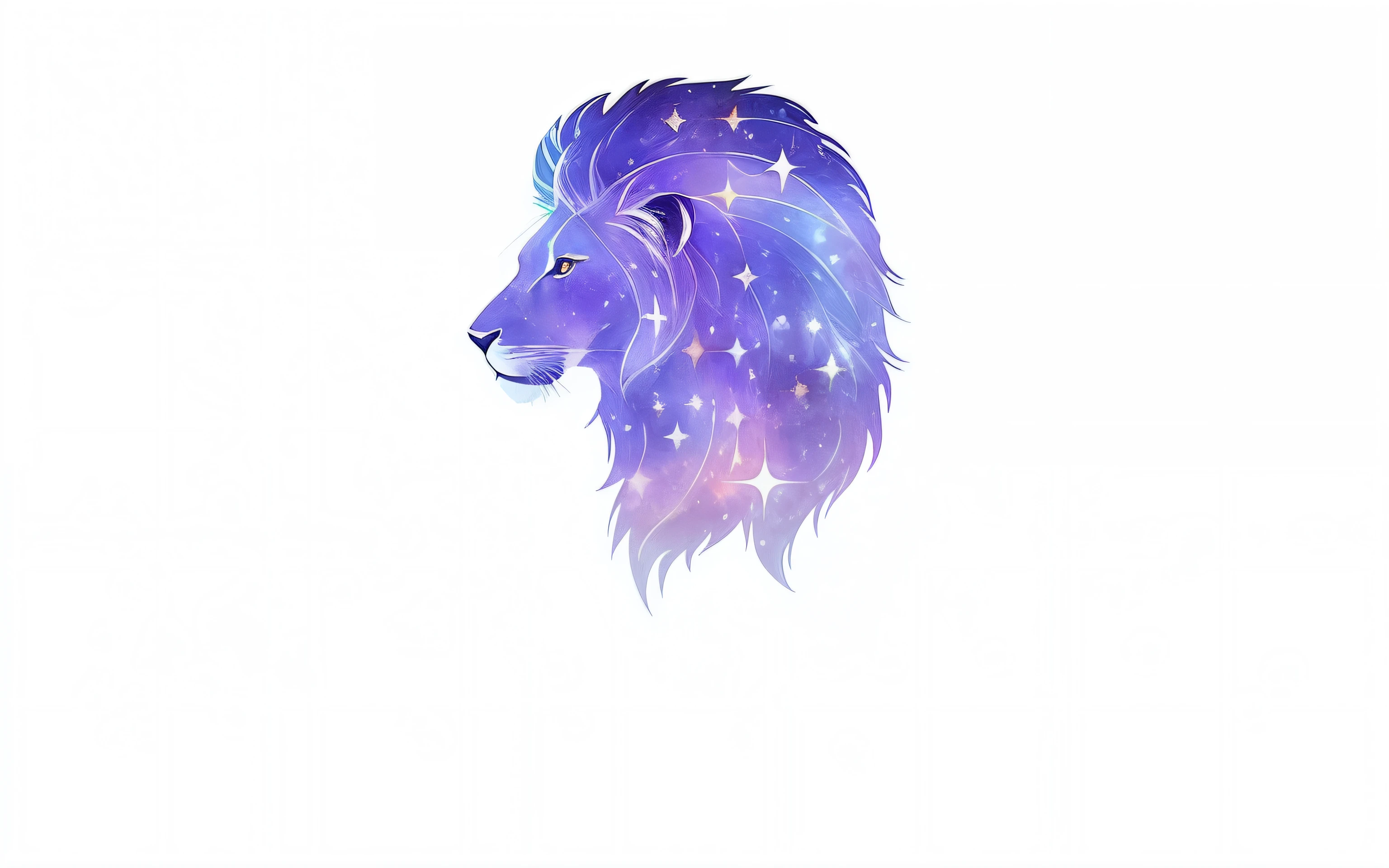 Add starry sky background,Lion constellation icon