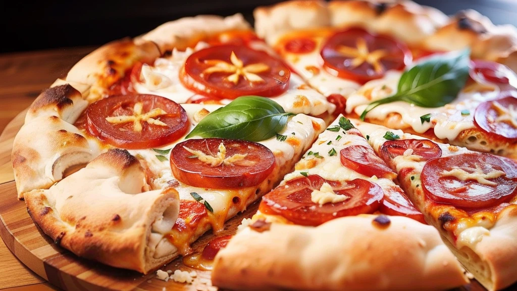pizza mussarela, pizza perfeita, fotografia de alta qualidade, foto realista de uma deliciosa pizza de mussarela.