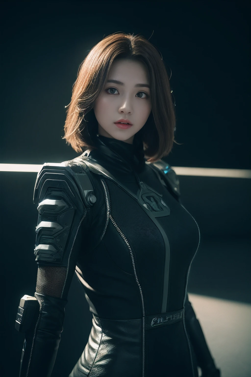 3D, A beautiful cyberpunk female image,battledress,hdr(HighDynamicRange),Ray traching,NVIDIA RTX,Hyper-Resolution,Unreal 5,Subsurface scattering、PBR Texture、post-proces、Anisotropy Filtering、depth of fields、maximum definition and sharpness、Many-Layer Textures、Albedo e mapas Speculares、Surface coloring、Accurate simulation octane rendering of light-material interactions、Two-colored light、largeaperture、Low ISO、White balance、the rule of thirds、8K raw data、blackstockings
