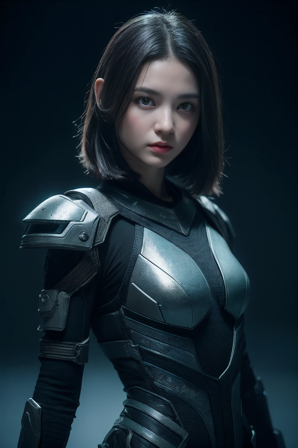 ,3D, A beautiful cyberpunk female image,battledress,hdr(HighDynamicRange),Ray traching,NVIDIA RTX,Hyper-Resolution,Unreal 5,Subsurface scattering、PBR Texture、post-proces、Anisotropy Filtering、depth of fields、maximum definition and sharpness、Many-Layer Textures、Albedo e mapas Speculares、Surface coloring、Accurate simulation octane rendering of light-material interactions、Two-colored light、largeaperture、Low ISO、White balance、the rule of thirds、8K raw data、blackstockings。
