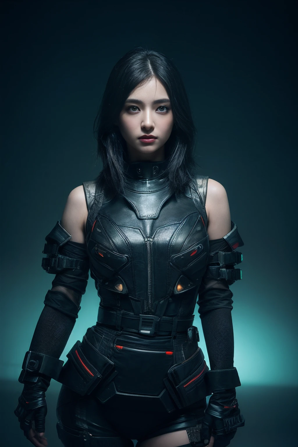 ,3D, A beautiful cyberpunk female image,battledress,hdr(HighDynamicRange),Ray traching,NVIDIA RTX,Hyper-Resolution,Unreal 5,Subsurface scattering、PBR Texture、post-proces、Anisotropy Filtering、depth of fields、maximum definition and sharpness、Many-Layer Textures、Albedo e mapas Speculares、Surface coloring、Accurate simulation octane rendering of light-material interactions、Two-colored light、largeaperture、Low ISO、White balance、the rule of thirds、8K raw data、blackstockings。