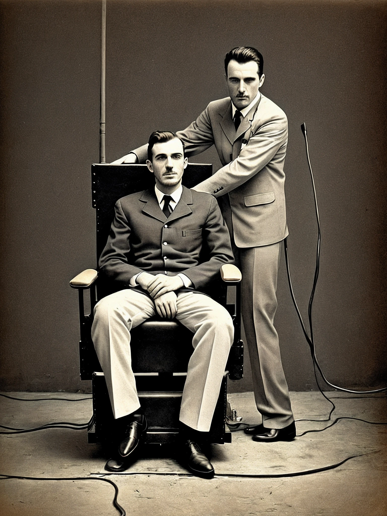 man in electric chair