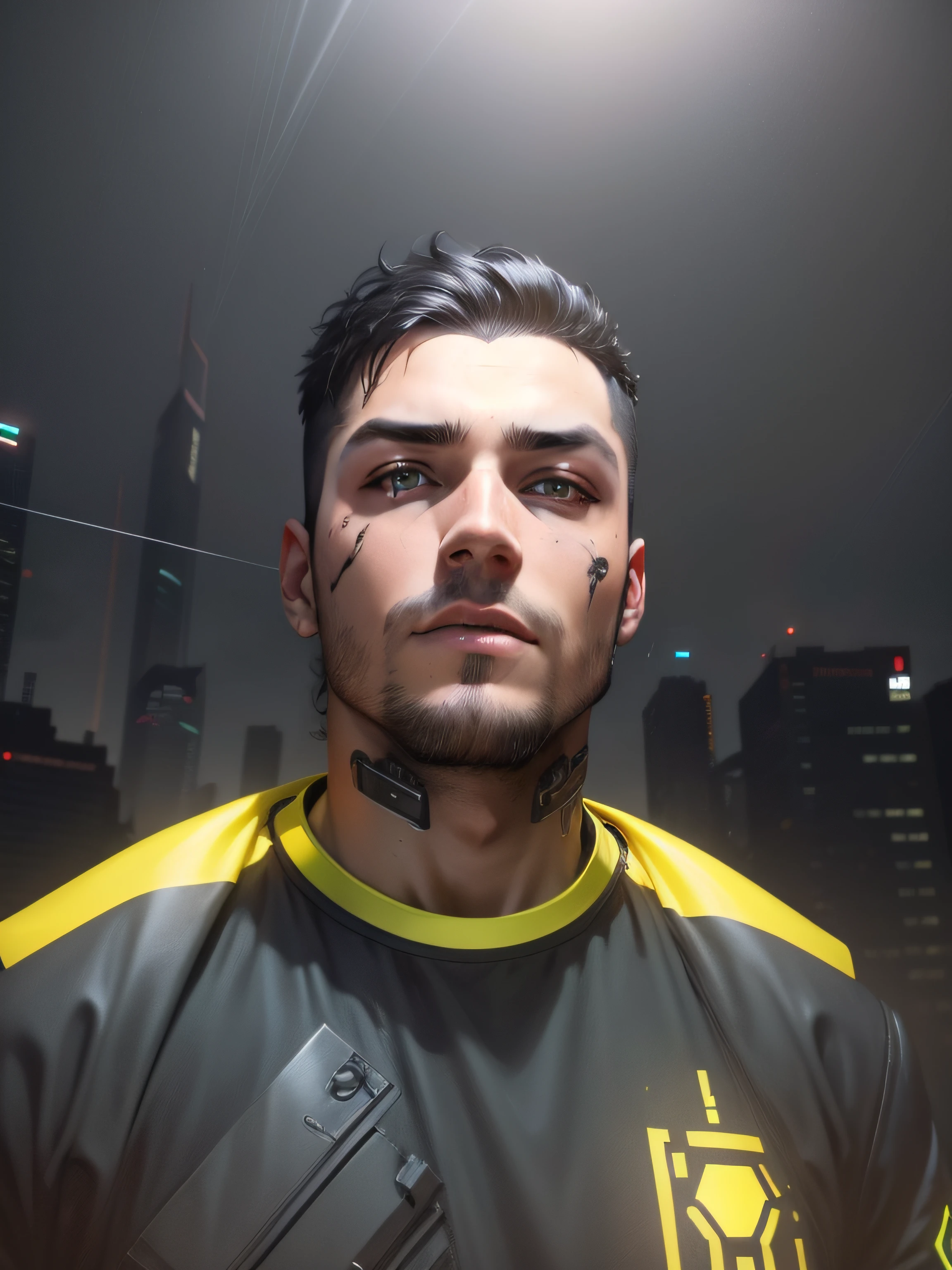 Change background cyberpunk handsome boy, realistic face. 8k, ultra realistic